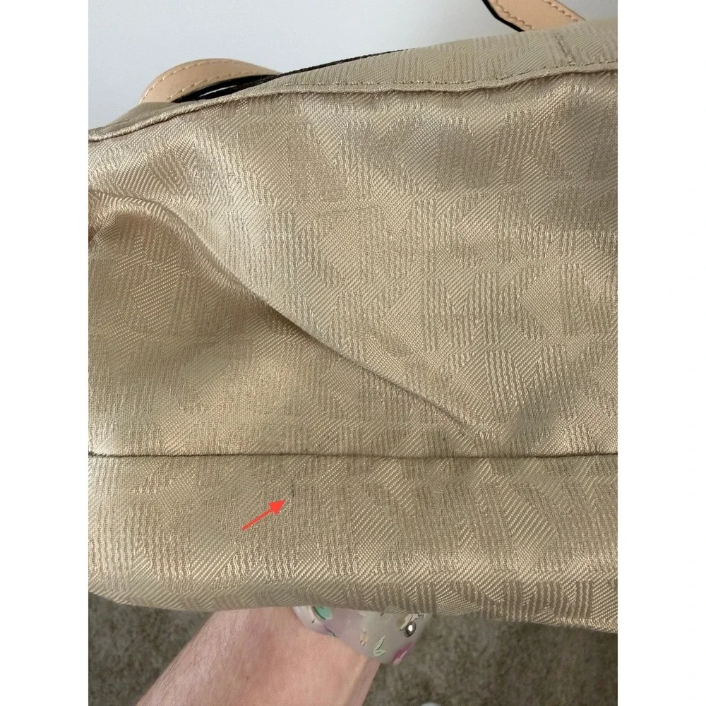 Michael Kors Crossbody Bag Women Medium Brown Signature Logo Gold‎ Hardware